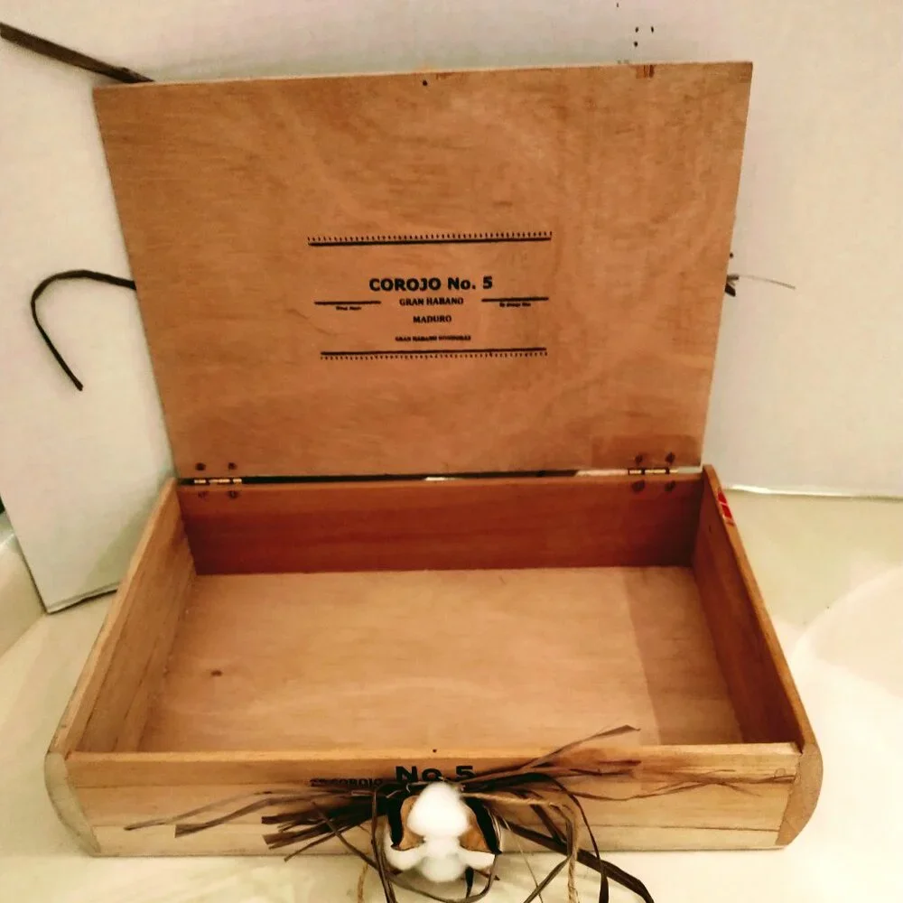 Suenos de Saundra Upcycled, Large, COROJO #5, Cigar Box, Home Accent/Storage